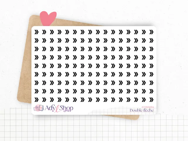 adylshop-mini-ic-nes-fl-ches-planche-144-stickers-blanc-mat image 1