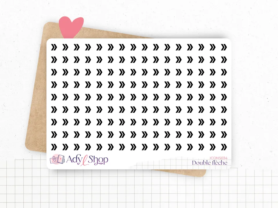 adylshop-mini-ic-nes-fl-ches-planche-144-stickers-blanc-mat image 1