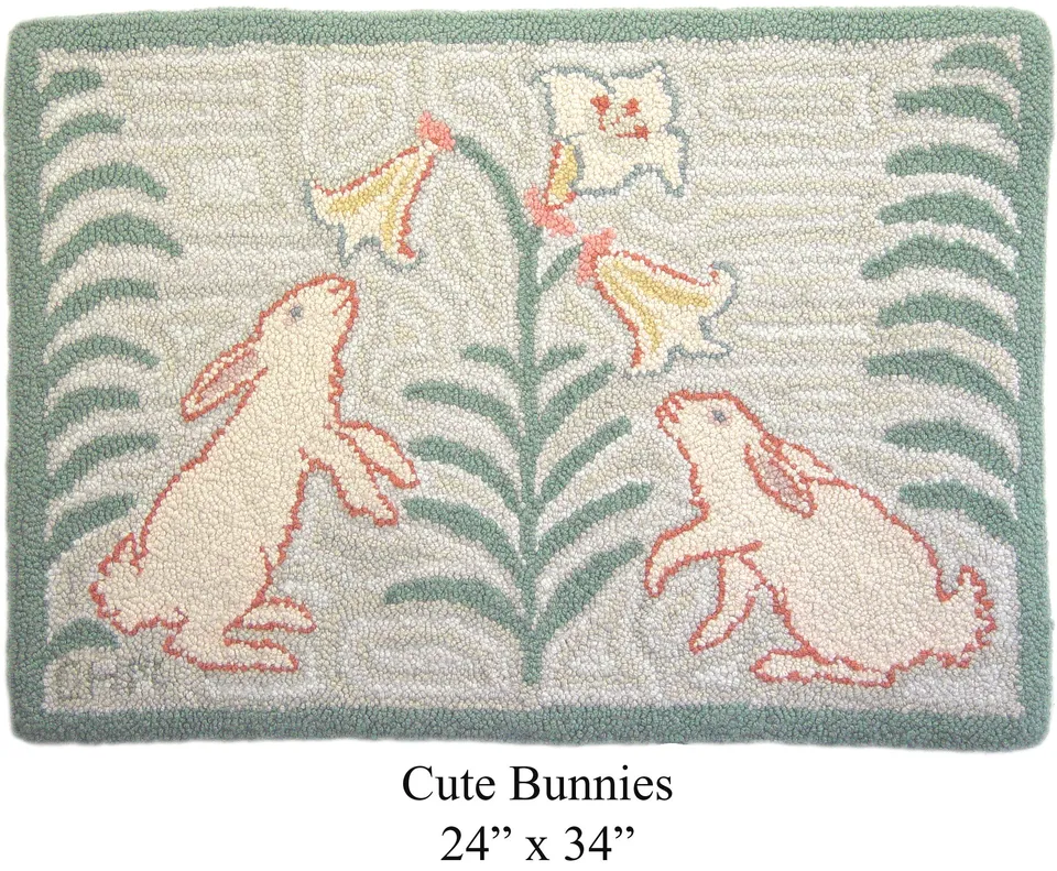 oxford-punch-needle-patterns-cute-bunnies-patron-61x86-4-cm-lapins image 1