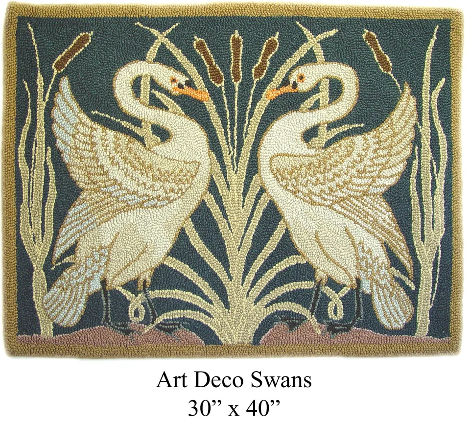 oxford-art-deco-swans-76x101-cm-patron-punch-needle image 1