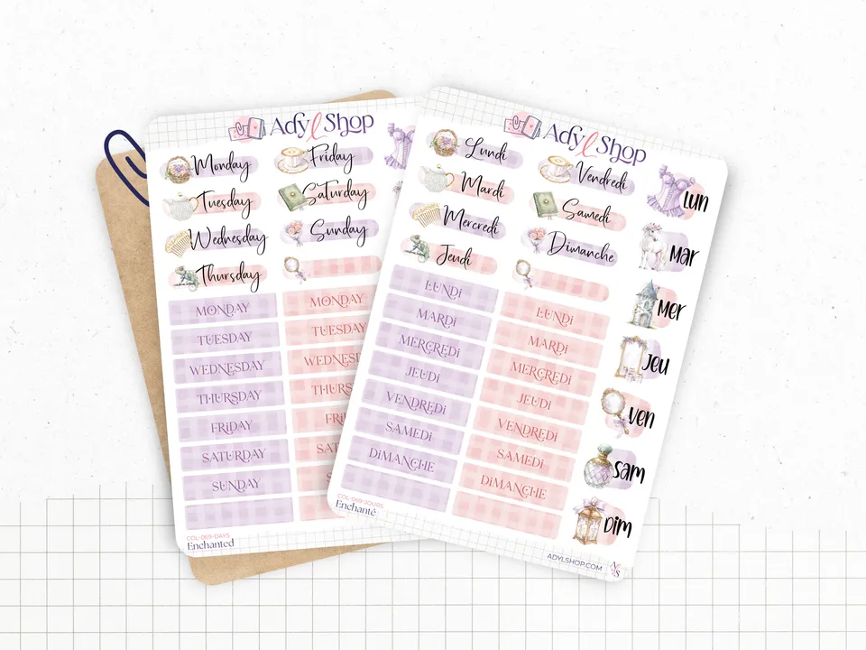 adylshop-stickers-d-coratifs-enchant-stickers-jours-semaine-fran-ais image 1