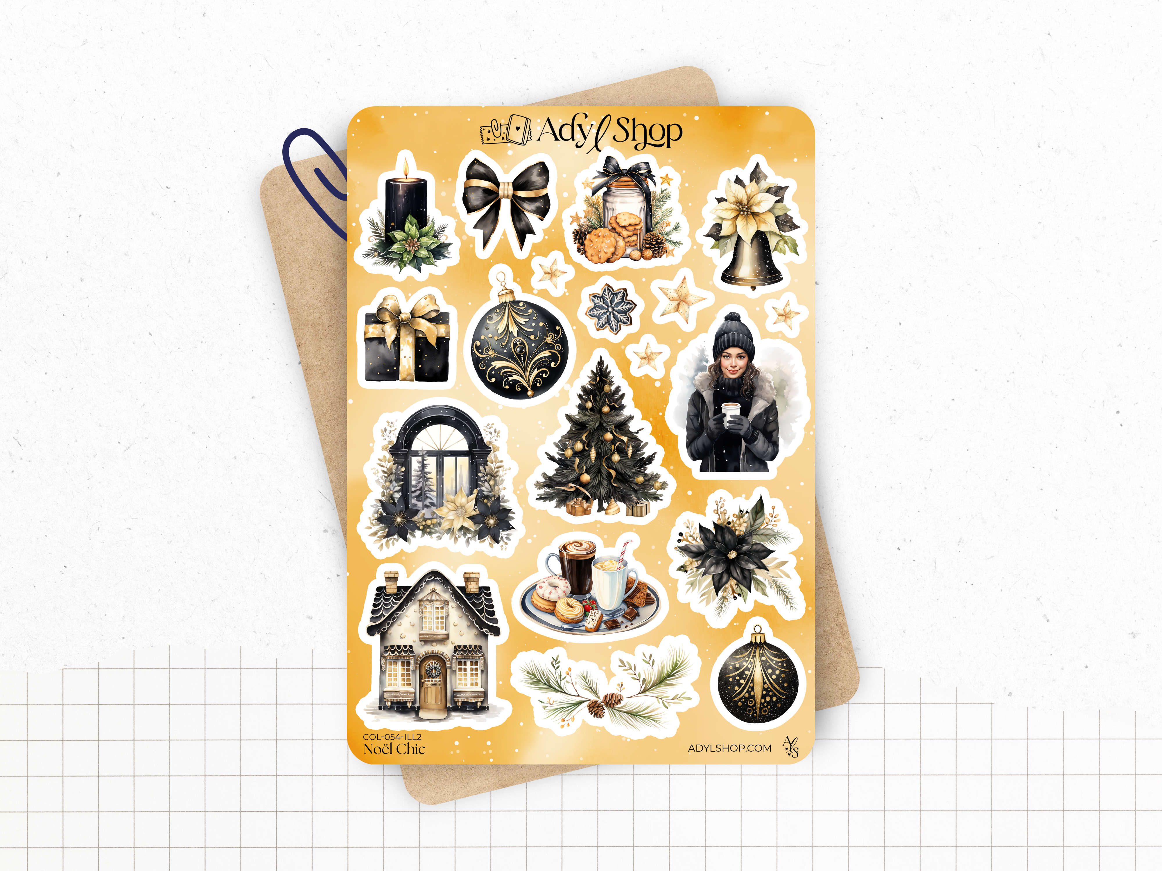 adylshop-stickers-d-coratifs-no-l-chic-planche-headers-noir-or image 3