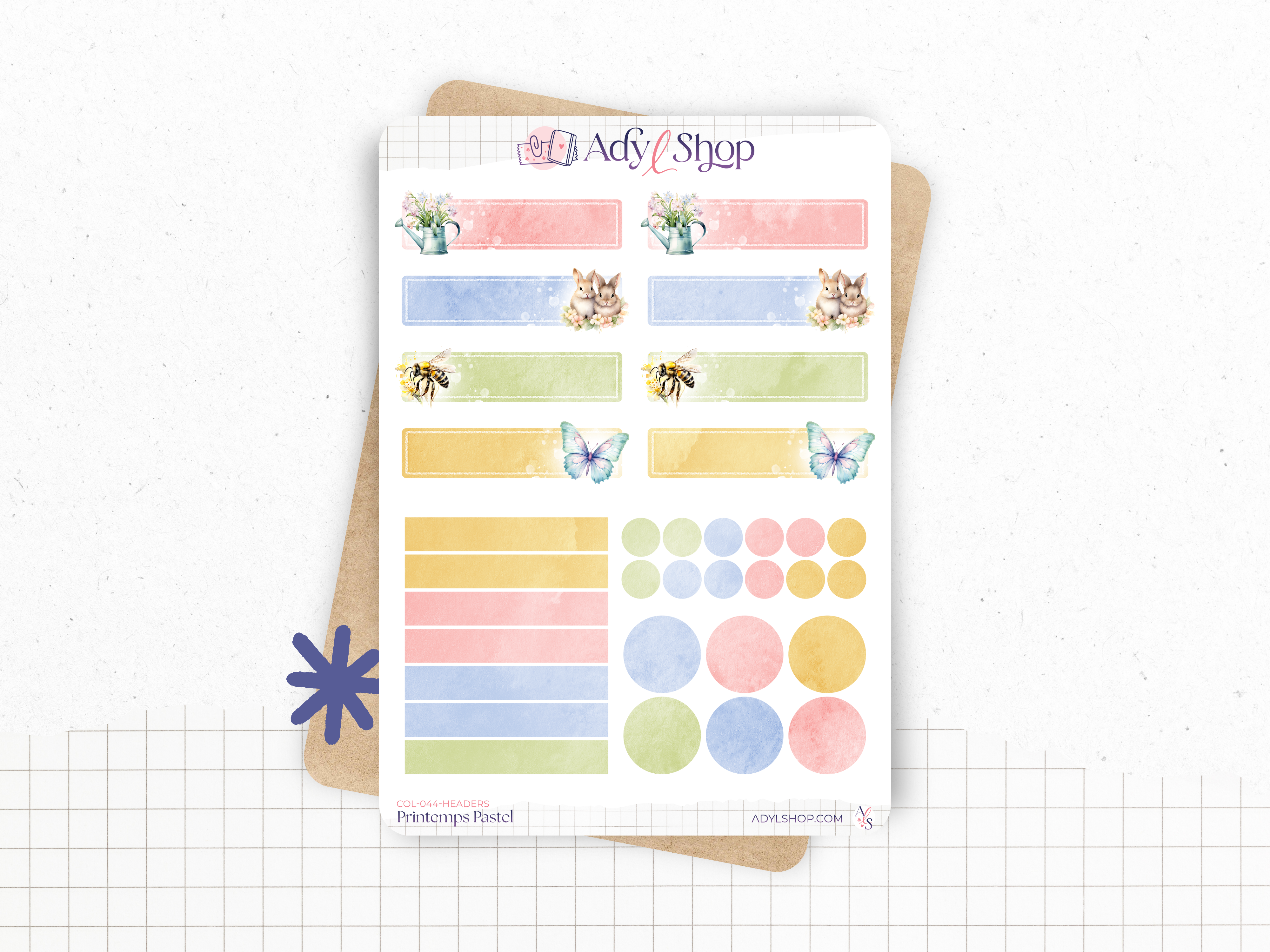 adylshop-printemps-pastel-planche-stickers-illustrations-2-fleurs image 3