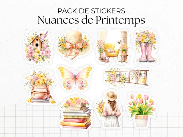 adylshop-stickers-d-coratifs-nuances-printemps-pack-10-fleurs image 1
