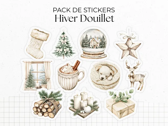 adylshop-hiver-douillet-pack-stickers-hiver-cozy-11-die-cut image 1
