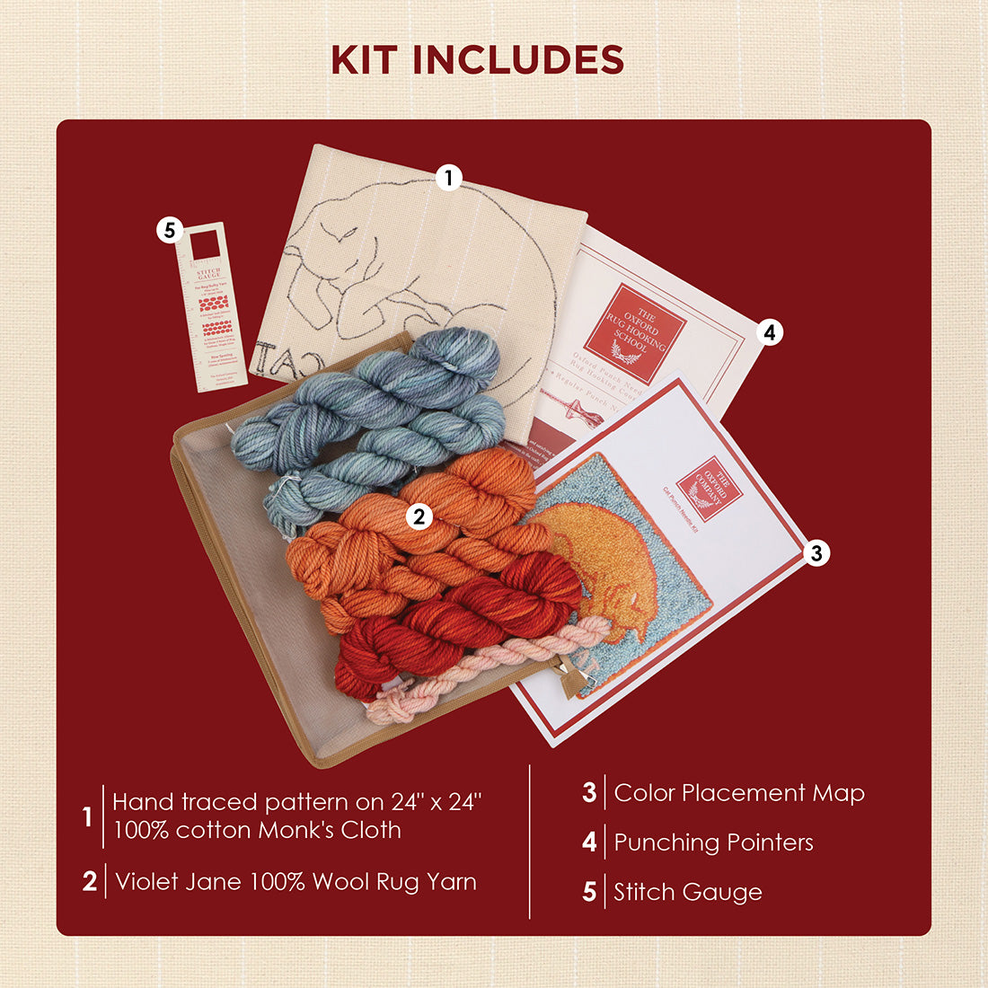 the-oxford-company-cat-kit-punch-needle-chat-28-x-33-cm image 4