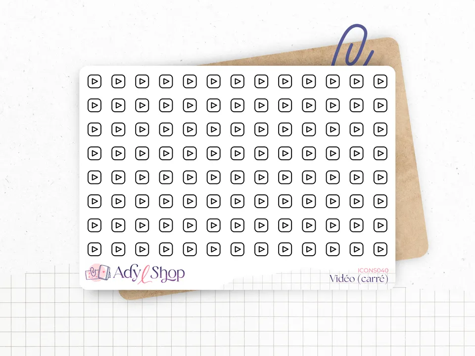adylshop-vid-o-mini-ic-nes-stickers-planner-blanc-mat-carr-x88 image 1