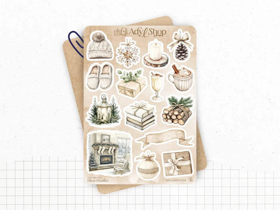 adylshop-hiver-douillet-planche-stickers-bullet-journal-hiver image 1
