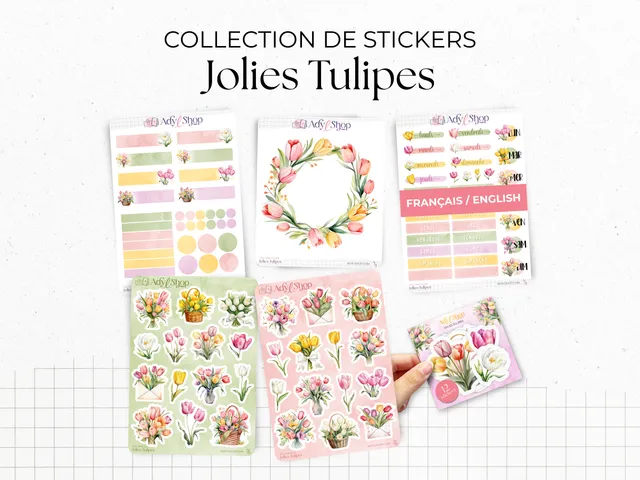 adylshop-sets-mensuels-jolies-tulipes-stickers-collection-compl-te-fran-ais image 1
