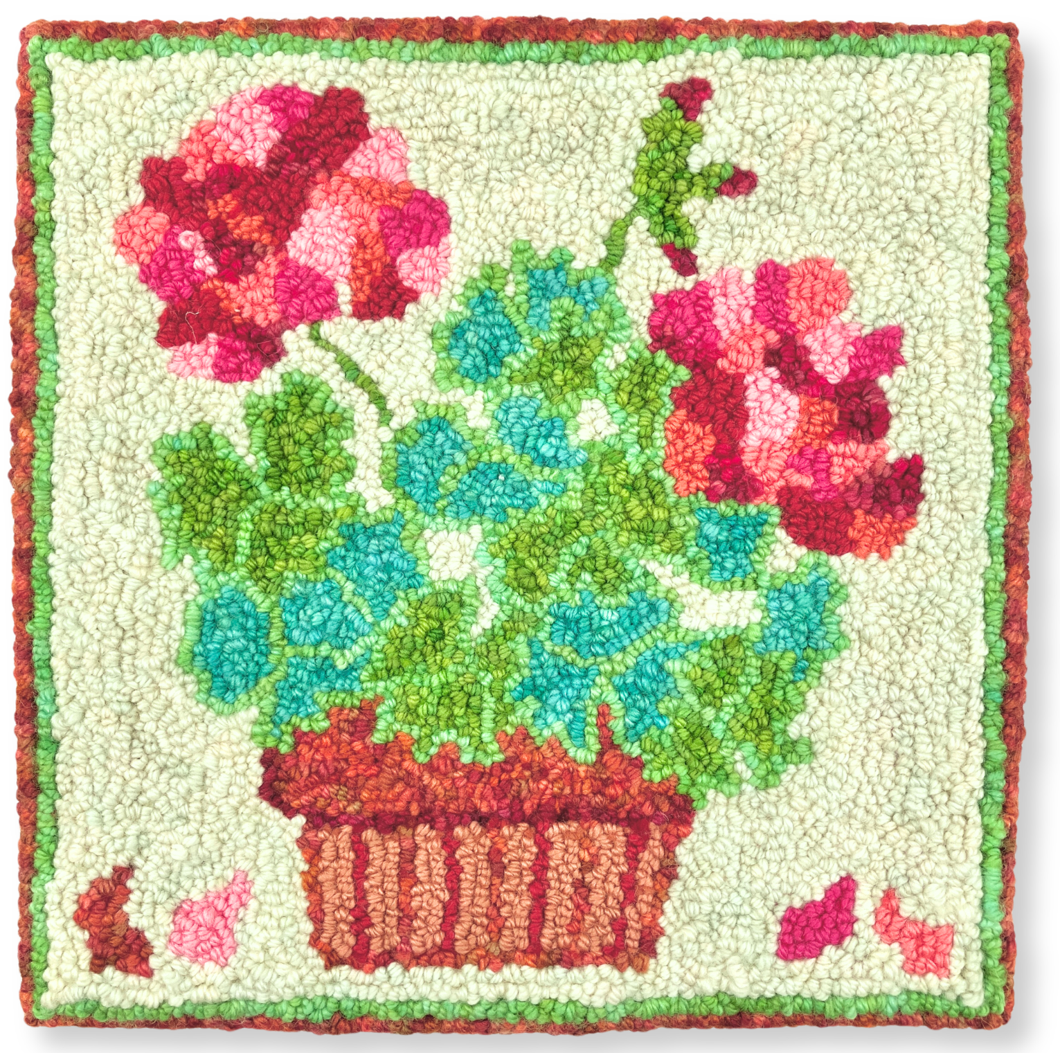 oxford-punch-needle-patterns-small-geranium-patron-25-4x25-4-cm-fleurs image 1