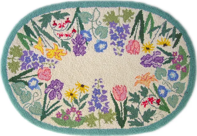 oxford-punch-needle-patterns-oval-garden-flowers-patron-69x99-cm image 1