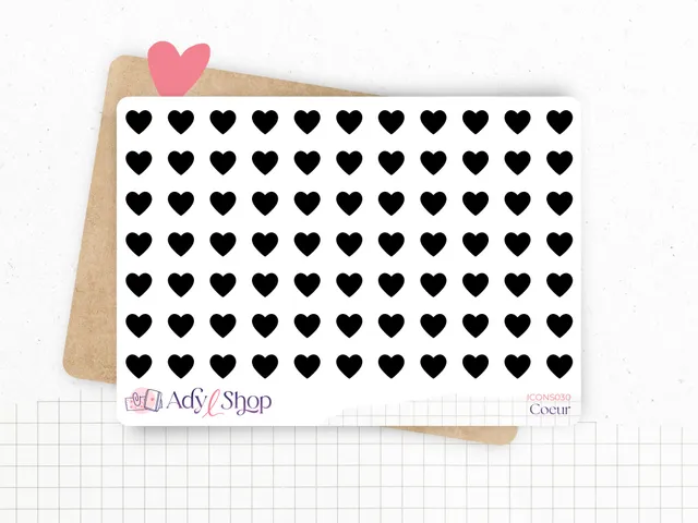 adylshop-stickers-fonctionnels-coeurs-mini-ic-nes-stickers-blanc-mat-77 image 1