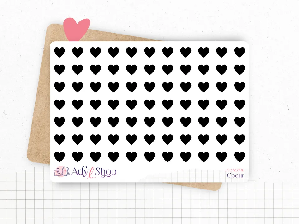 adylshop-stickers-fonctionnels-coeurs-mini-ic-nes-stickers-blanc-mat-77 image 1