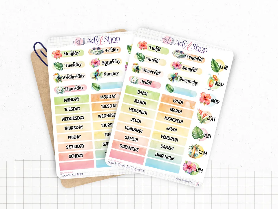 adylshop-tropiques-planche-stickers-jours-semaine-fran-ais image 1