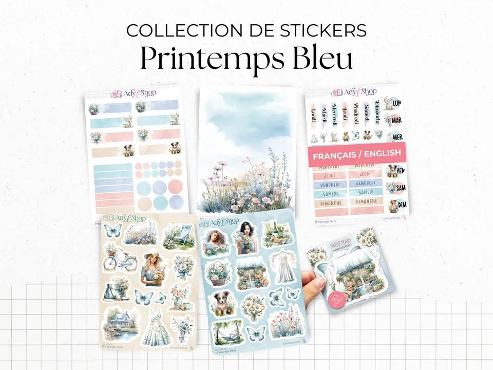 adylshop-sets-mensuels-printemps-bleu-stickers-fleurs-fran-ais image 1