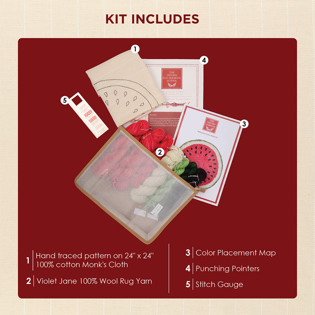 oxford-punch-watermelon-kit-punch-needle-galette-33cm image 4