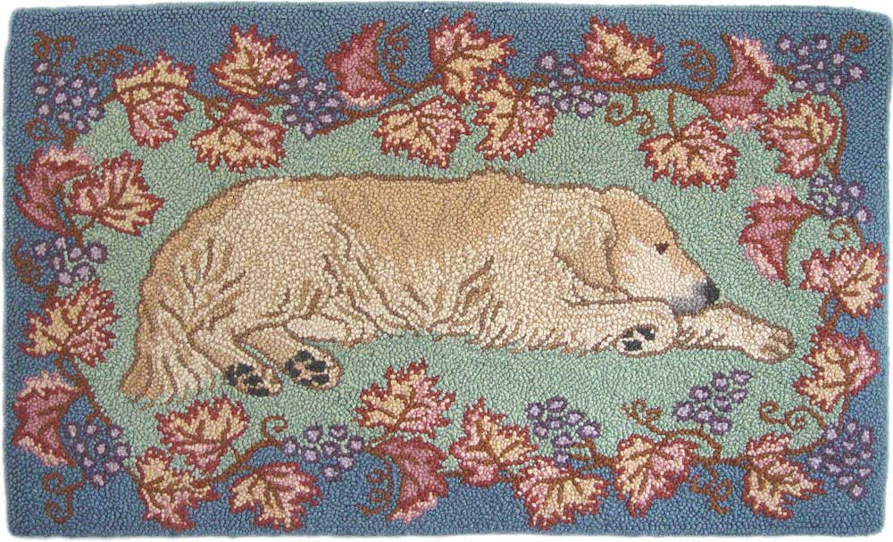 the-oxford-company-golden-retriever-grapes-patron-punch-needle-63-5x101-6-cm image 1