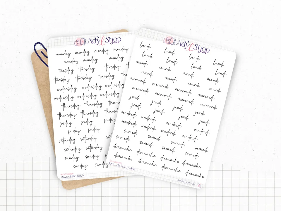 adylshop-jours-de-la-semaine-planche-stickers-fran-ais-blanc-mat image 1