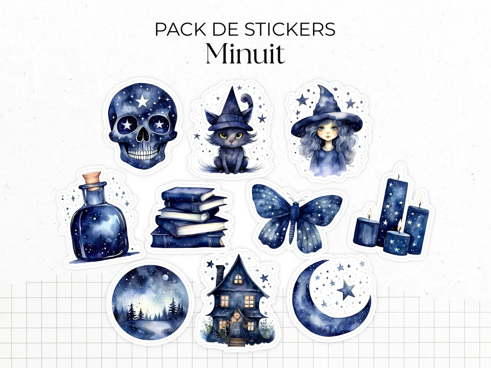 adylshop-minuit-stickers-pack-magie-10-die-cut image 1